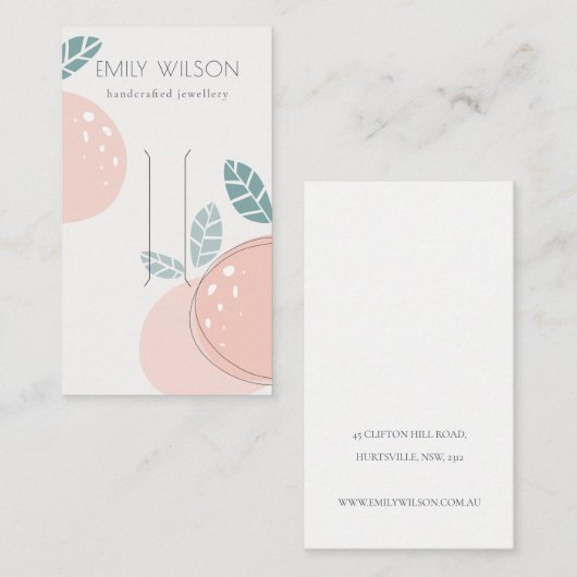 Kute Peach Abstract Fruity Bold Hair Clip Display Visitekaartje (Voorkant / Achterkant)