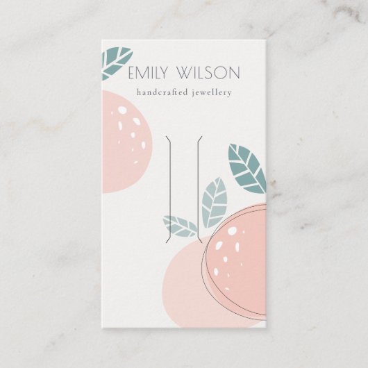 Kute Peach Abstract Fruity Bold Hair Clip Display Visitekaartje (Voorkant)