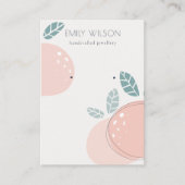 Kute Peach Abstract Fruity Stud Earning Display Visitekaartje (Voorkant)