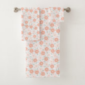 Kute Peach Country Floral Pattern Bad Handdoek (Insitu)