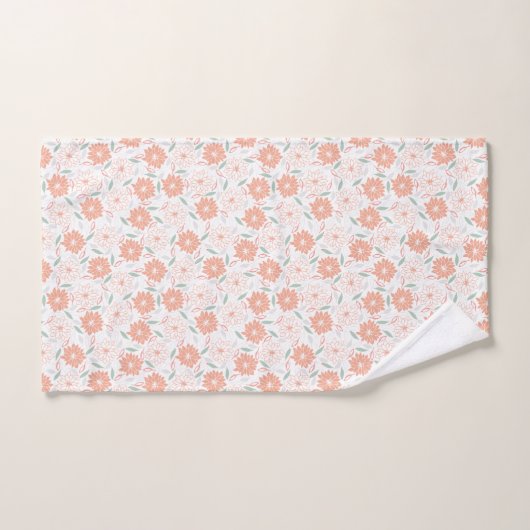 Kute Peach Country Floral Pattern Bad Handdoek (Handdoek)