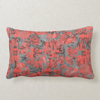 Kute Peach en Grey Splotch Abstract Colorful Kussen