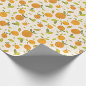 Kute peach Fruit Patroon Cadeaupapier (Hoek)