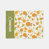 Kute peach Fruit Patroon Fleece Deken (Voorkant (Horizontaal))