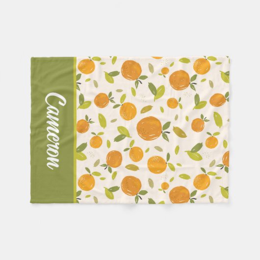 Kute peach Fruit Patroon Fleece Deken (Voorkant (Horizontaal))