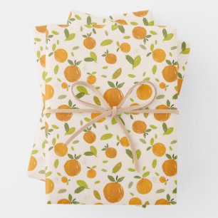Kute peach Fruit Patroon Inpakpapier Vel