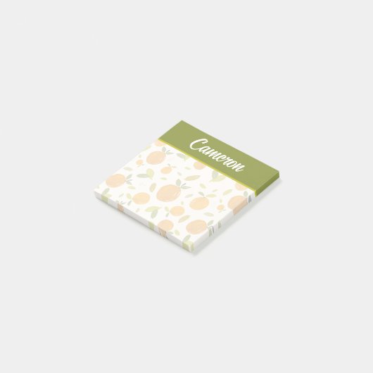Kute peach Fruit Patroon Post-it® Notes (Schuin)