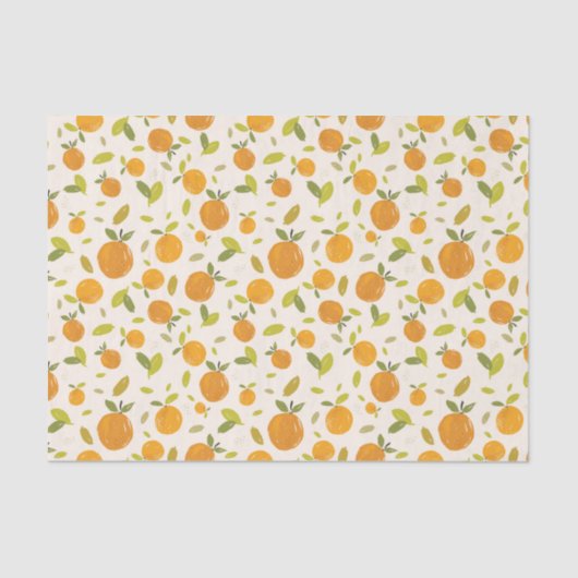 Kute peach Fruit Patroon Tissuepapier (Voorkant)