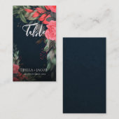 Kute Peach Oranje Grey Floral Script Weddenschap Plaatskaartje (Voorkant / Achterkant)