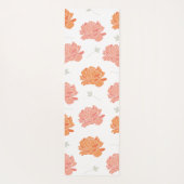 Kute peach & Oranje Peonies Floral Pattern Yogamat (Achterkant)