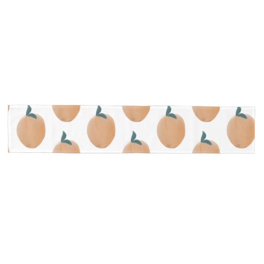 Kute peach Sinaasappel Fruit Hand getekend Medium Tafelloper (Horizontaal)