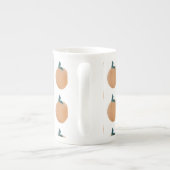 Kute peach Sinaasappel Fruit Hand getekend Porselein Kop (Achterkant)