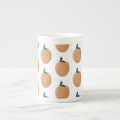 Kute peach Sinaasappel Fruit Hand getekend Porselein Kop (Voorkant)