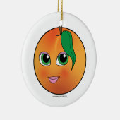 Kute peach-versiering glimlachen keramisch ornament (Rechts)