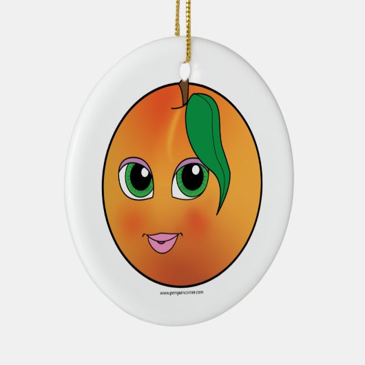 Kute peach-versiering glimlachen keramisch ornament (Rechts)