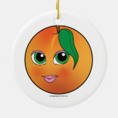 Kute peach-versiering glimlachen keramisch ornament (Achterkant)