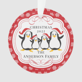 Kute Penguins Familie van 4 kerstversiering Ornament