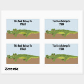 Kute Personalized Alligator Bookplate Rechthoekige Sticker (Vel)