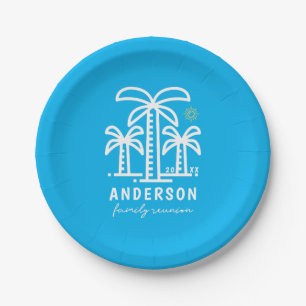 Kute Personalized Beach Family Reunion Papieren Bordje
