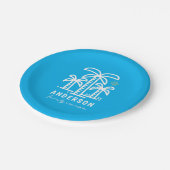 Kute Personalized Beach Family Reunion Papieren Bordje (Gekanteld)