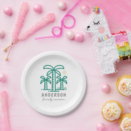 Kute Personalized Beach Family Reunion Papieren Bordje (Feest)