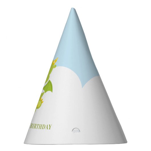 Kute Personalized Boy Dragon 1st Birthday Feesthoedjes (Rechts)