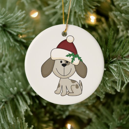 Kute Personalized Dog Kerstversiering Keramisch Ornament (Boom)