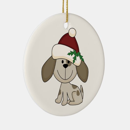 Kute Personalized Dog Kerstversiering Keramisch Ornament (Rechts)
