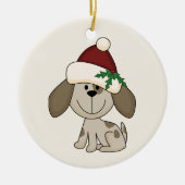 Kute Personalized Dog Kerstversiering Keramisch Ornament (Voorkant)