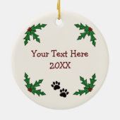 Kute Personalized Dog Kerstversiering Keramisch Ornament (Achterkant)