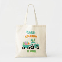 Kute Personalized Easter Egg Tunt Tractor Bunny