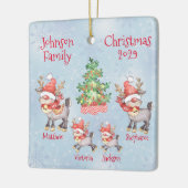 Kute Personalized Family of 4 Reindeer Keramisch Ornament (Links)