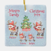 Kute Personalized Family of 4 Reindeer Keramisch Ornament (Voorkant)