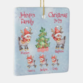 Kute Personalized Family of 5 Reindeer Keramisch Ornament (Rechts)