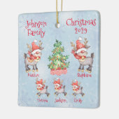 Kute Personalized Family of 5 Reindeer Keramisch Ornament (Links)