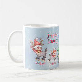 Kute Personalized Family van 4 Reindekerst Koffiemok