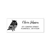 Kute Personalized Folk Art Owl Return Address Rubberstempel (Afrduk)