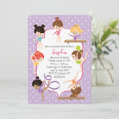 Kute Personalized Gymnastics Birthday Party Kaart (Staand voorkant)