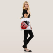 Kute Personalized Ladybug op Witte Canvas tas (Op model)