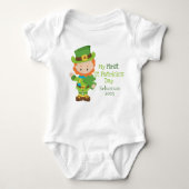 Kute Personalized Leprechaun First St Patricks Day Romper (Voorkant)