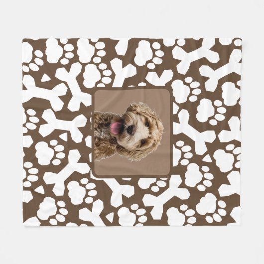 Kute Personalized Pet Fleece Deken (Voorkant (Horizontaal))