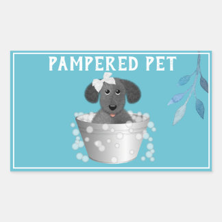 Kute Personalized Pet Groomer Business Rechthoekige Sticker