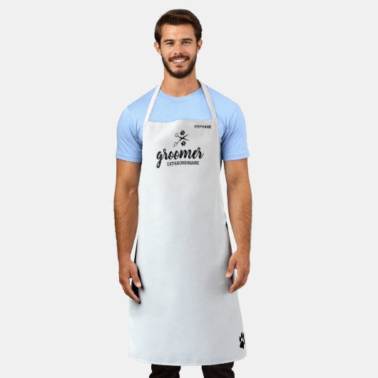 Kute Personalized Pet Groomer Extraordinaire Schort (Gedragen)