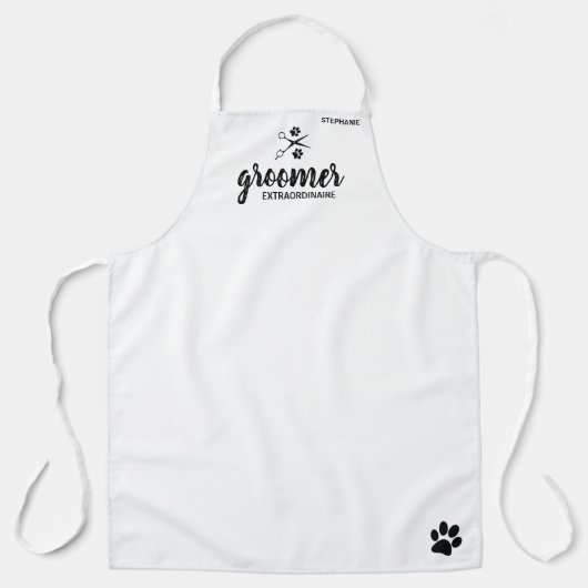 Kute Personalized Pet Groomer Extraordinaire Schort (Voorkant)