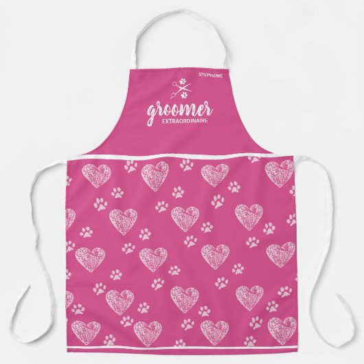 Kute Personalized Pet Groomer Extraordinaire Schort (Voorkant)
