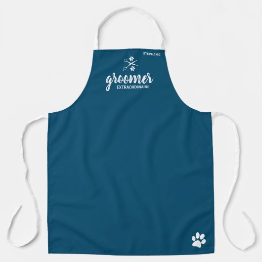 Kute Personalized Pet Groomer Extraordinaire Schort (Voorkant)