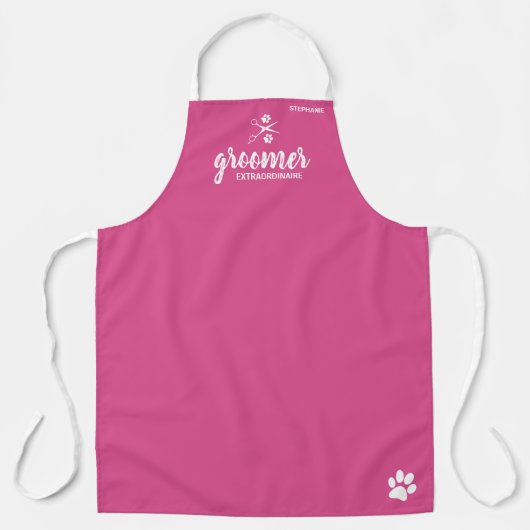 Kute Personalized Pet Groomer Extraordinaire Schort (Voorkant)