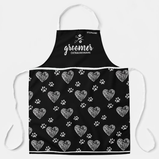 Kute Personalized Pet Groomer Extraordinaire Schort (Voorkant)