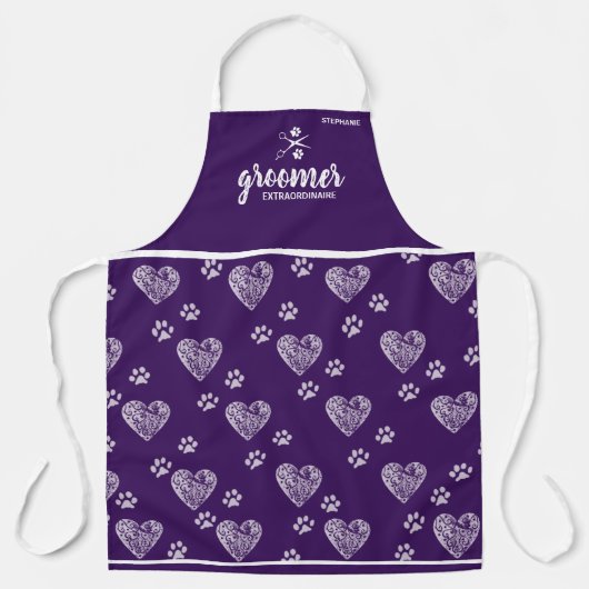 Kute Personalized Pet Groomer Extraordinaire Schort (Voorkant)