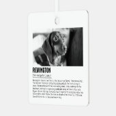 Kute Personalized Pet Metalen Ornament (Voorkant links)